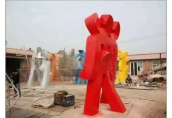 甲骨文雕塑觀賞型，公園小品，不銹鋼甲骨文雕塑常用