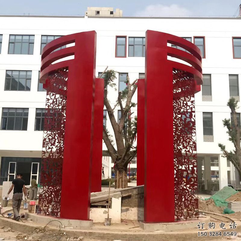 鏤空烤漆不銹鋼大門雕塑，拱門藝術(shù)結(jié)構(gòu)