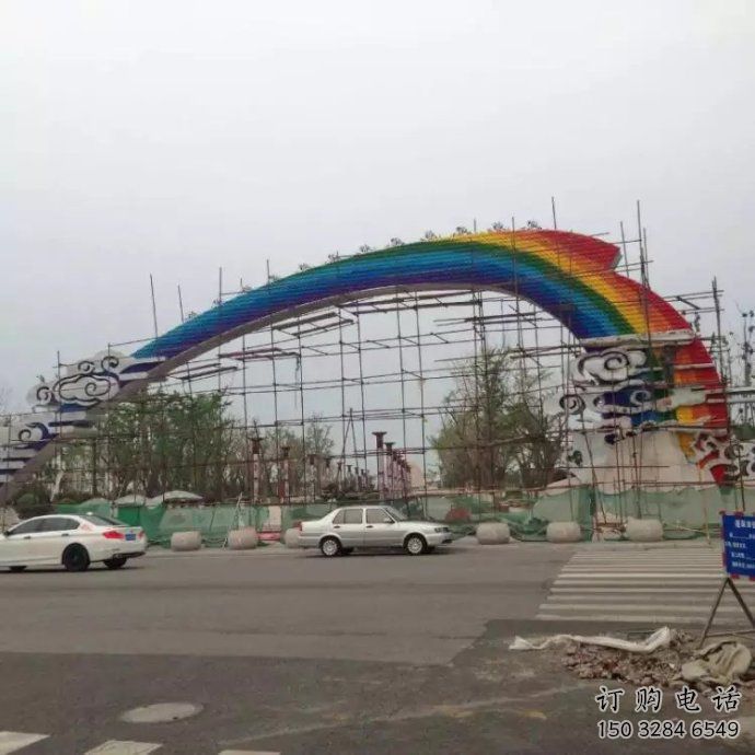 祥云大門雕塑，城市地標(biāo)建筑，不銹鋼祥云大門雕塑