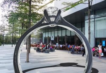 戒指門(mén)套雕塑,公園景觀雕塑，不銹鋼拱門(mén)雕塑廠家