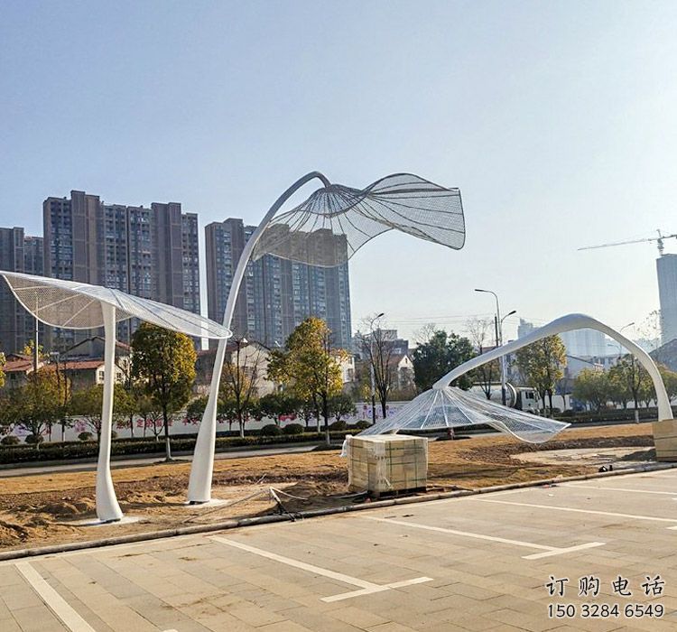 花型廊架雕塑，不銹鋼景觀廊架雕塑小品