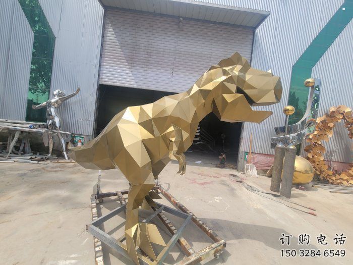 廣場恐龍雕塑供求，露天雕塑，企業(yè)幾何恐龍雕塑標(biāo)準(zhǔn)