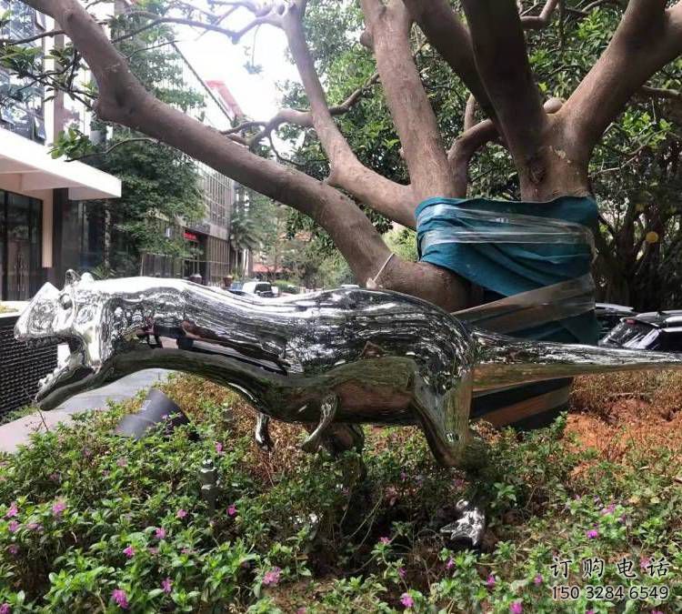 恐龍雕塑供需，圓雕系列，鏡面恐龍雕塑制造商