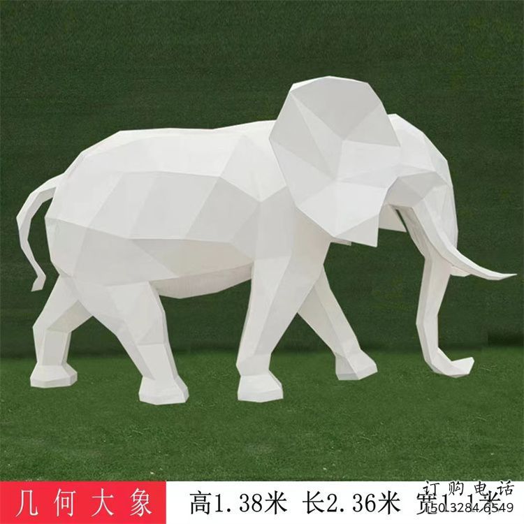 大象雕塑工廠選用，街道標(biāo)識(shí)，j幾何大象雕塑制作