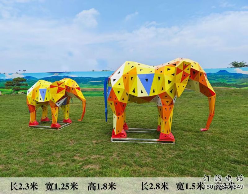 金屬大象雕塑制作觀賞型，城市裝飾，空間烤漆大象雕塑標準