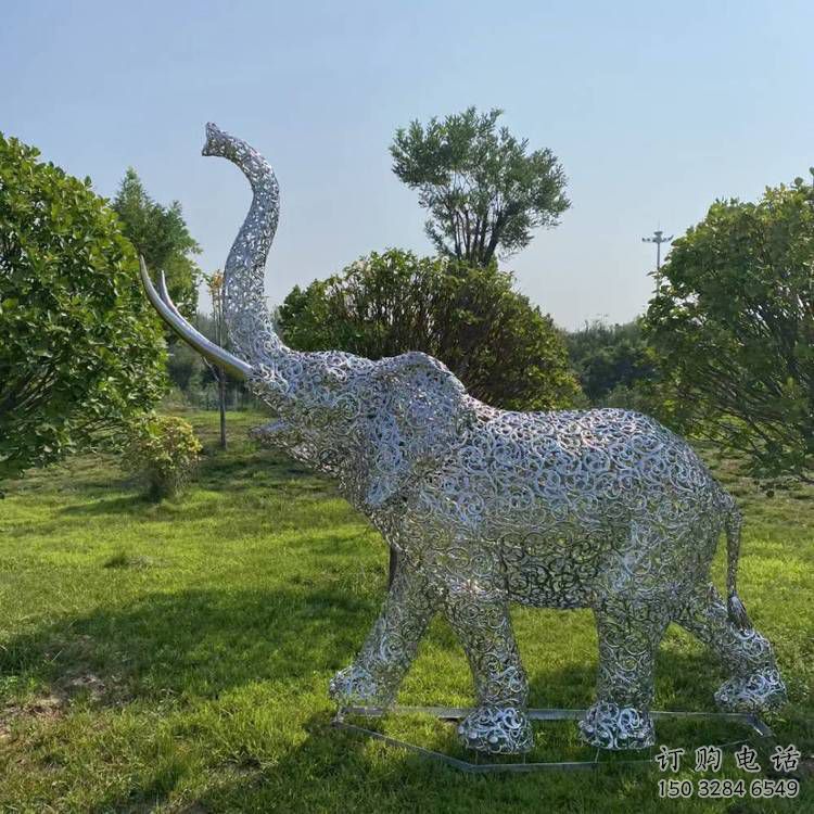 制造大象雕塑廠家，美陳組合，鏤空大象雕塑制作