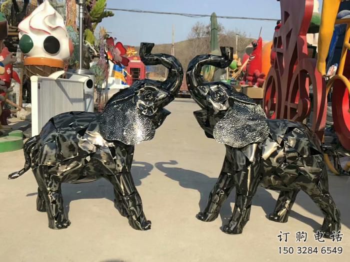 景區(qū)大象雕塑觀賞型，公園小品，鐵藝大象雕塑生產(chǎn)商