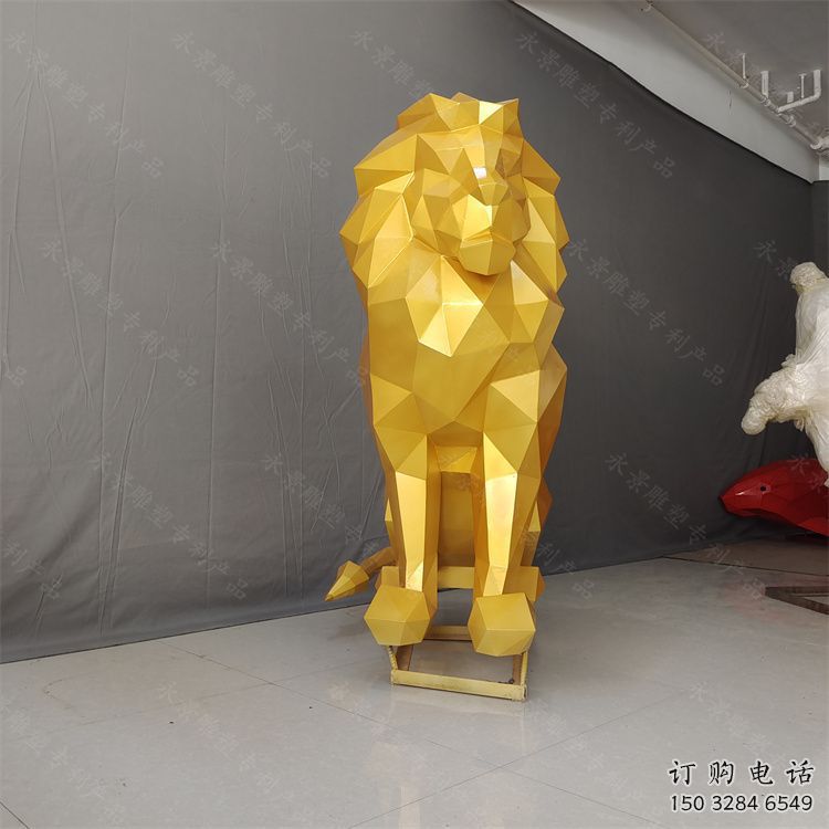 切面獅子雕塑承接，鍛造工藝，不銹鋼獅子雕塑訂做
