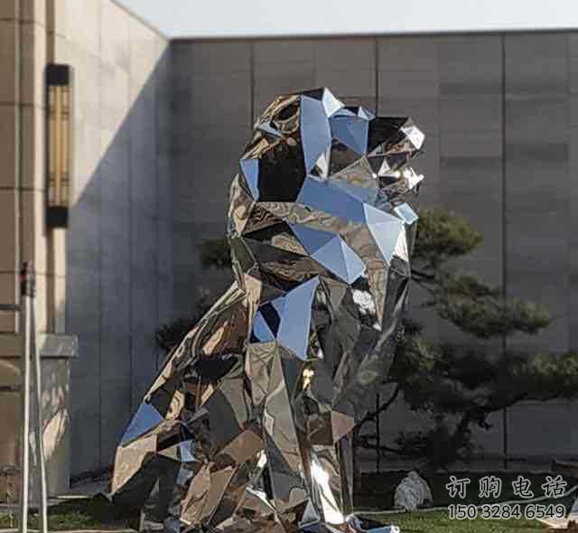 景觀獅子雕塑精選，陸地擺件，公園不銹鋼獅子雕塑精品