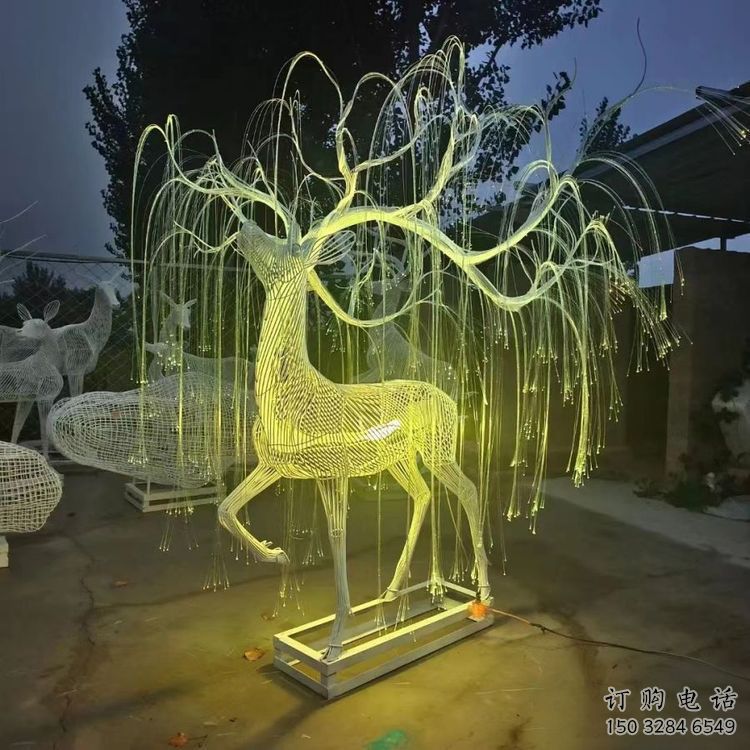 梅花鹿雕塑精選，美陳雕塑，燈光梅花鹿雕塑通用