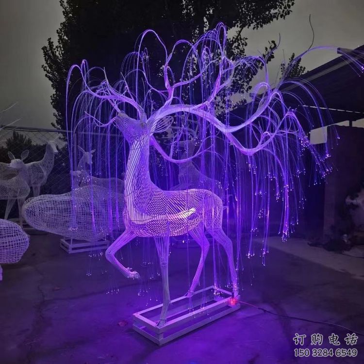 梅花鹿雕塑優(yōu)選，陸地?cái)[件，燈光藝術(shù)梅花鹿雕塑供應(yīng)