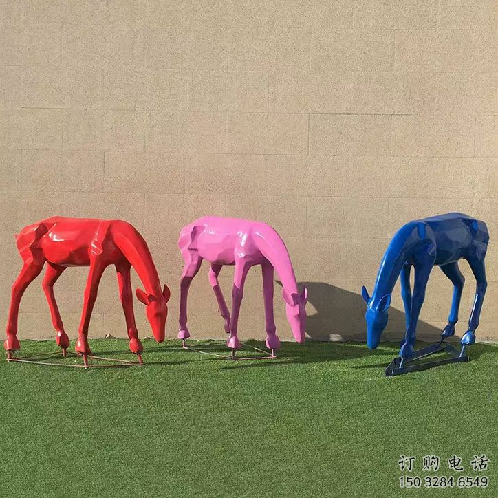 彩繪小鹿雕塑通用，花園小品，景觀烤漆小鹿雕塑優(yōu)價(jià)