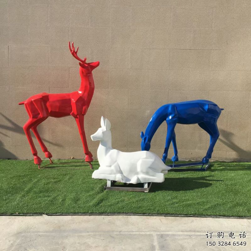 小鹿雕塑供需，透雕系列，烤漆小鹿雕塑制造商