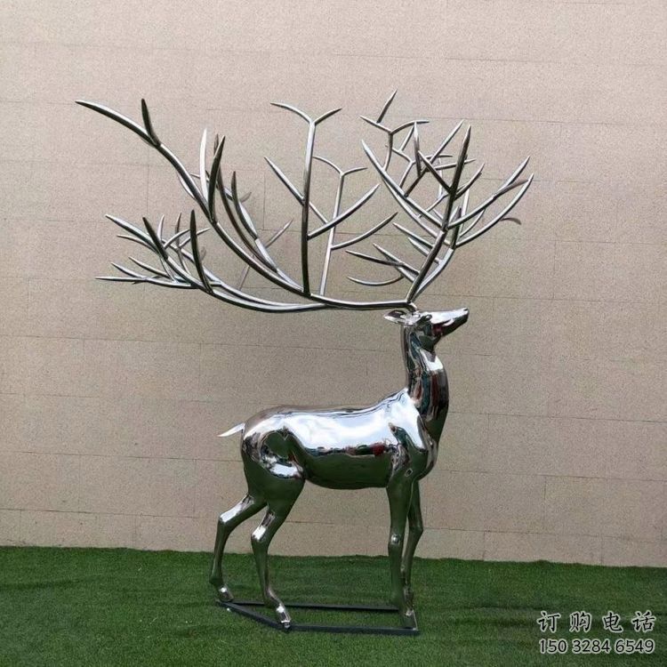 景觀小鹿雕塑制造，歐式風(fēng)格，鏡面小鹿雕塑定價(jià)