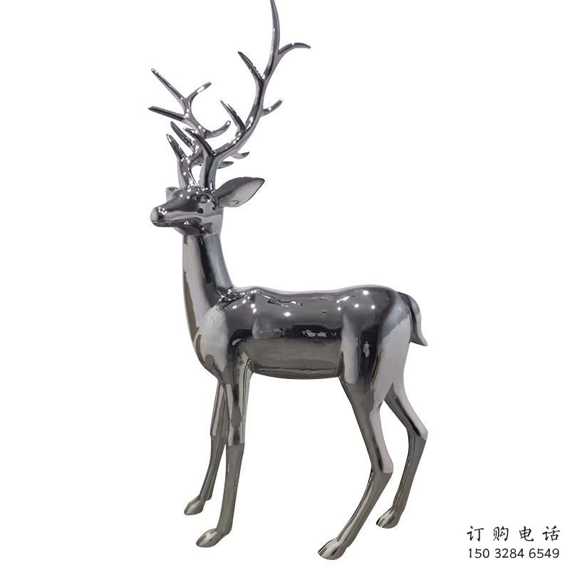 景區(qū)小鹿雕塑優(yōu)選，圓雕體系，鏡面小鹿雕塑選定