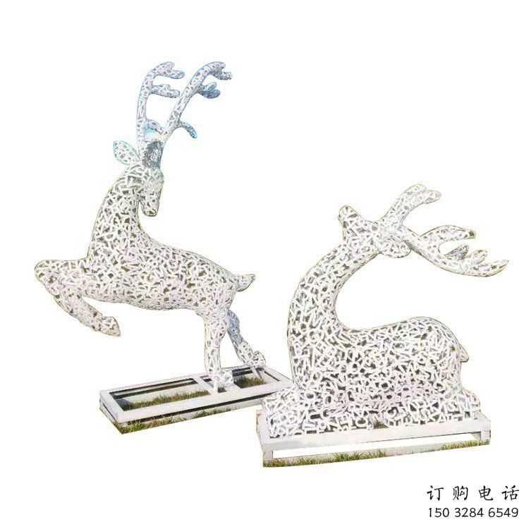 梅花鹿雕塑預(yù)定，城區(qū)小品，鏤空梅花鹿雕塑制造商