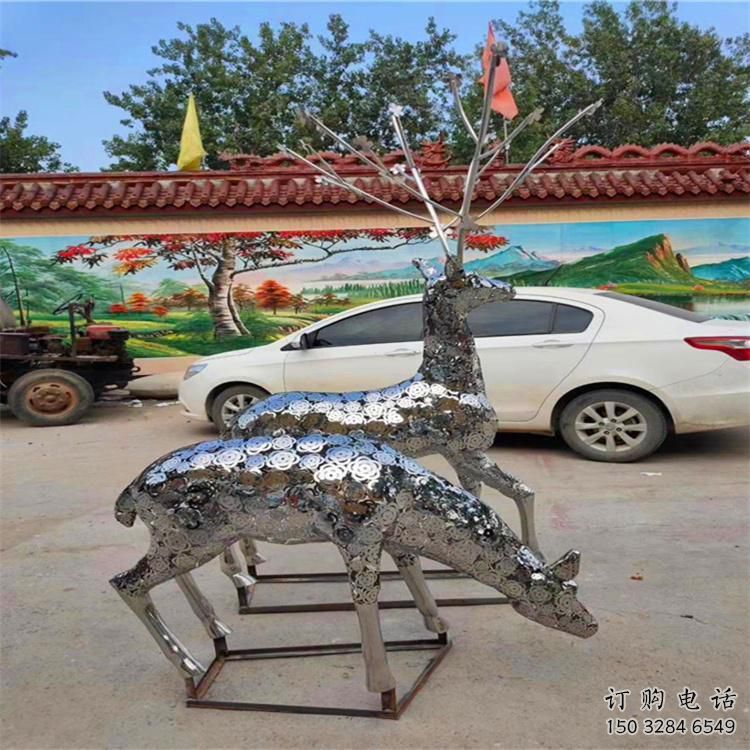 小鹿雕塑擺件制造，酒店擺件，景觀鏤空小鹿雕塑選定