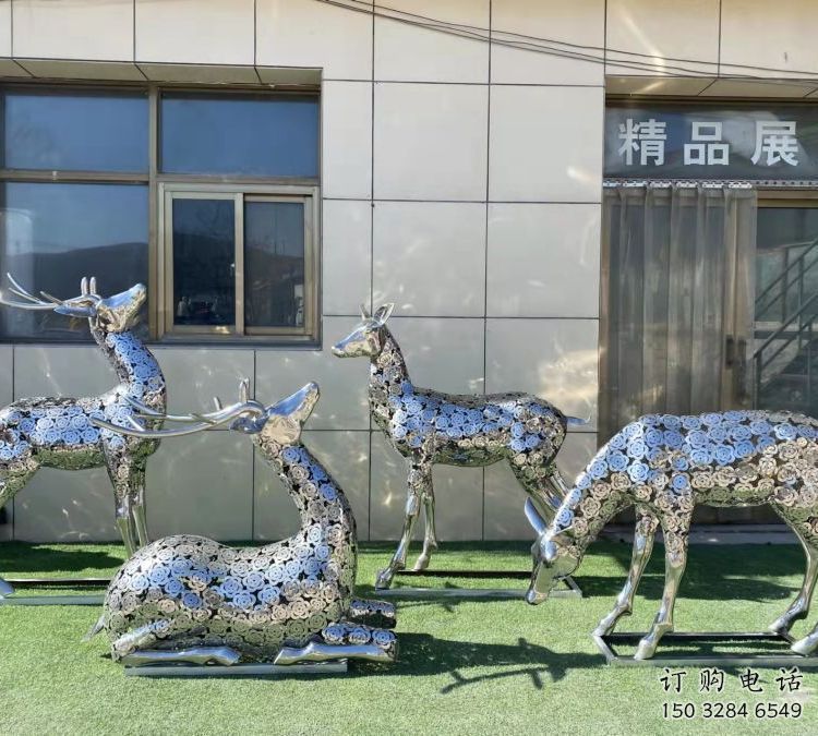 小鹿雕塑供需，標(biāo)識雕塑，景觀鏤空小鹿雕塑制造商