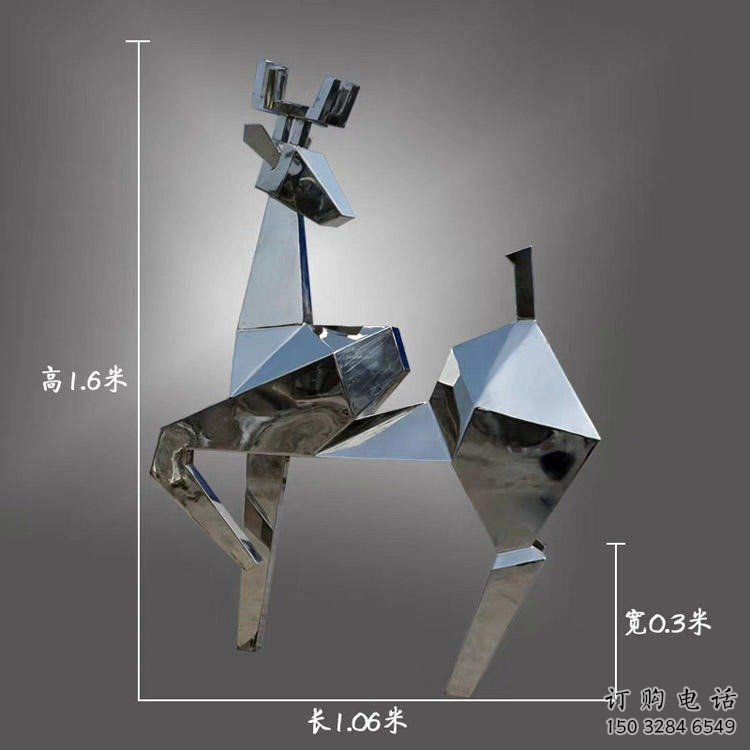 現(xiàn)代小鹿雕塑展品，室外軟裝，展示切面小鹿雕塑訂做