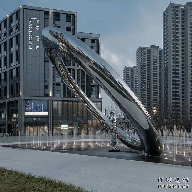 制作圓環(huán)雕塑，噴泉組合體，旱地圓環(huán)噴泉雕塑類型