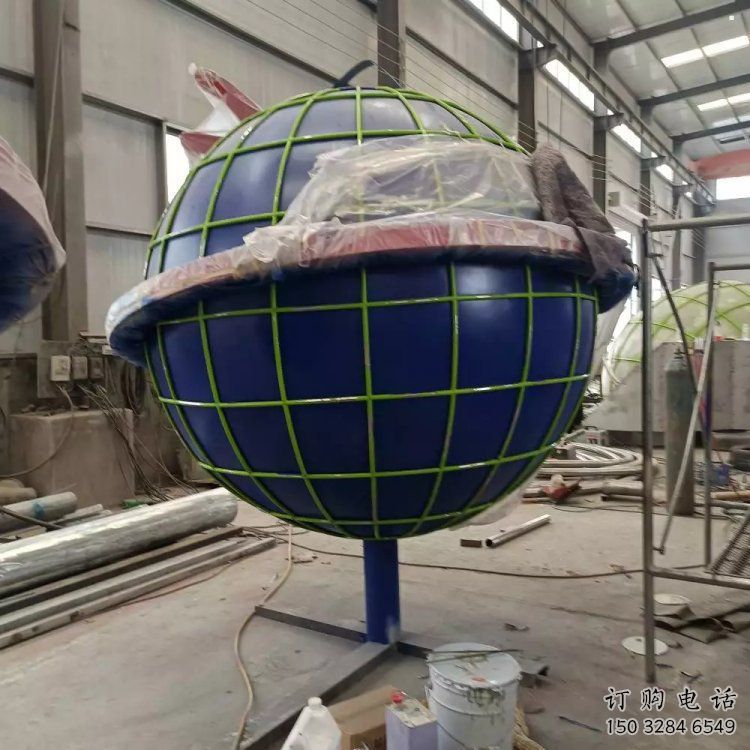 地球雕塑標準，烤漆工藝，不銹鋼地球雕塑精品