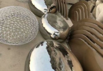 廣場坐凳雕塑，抽象景觀雕塑，鏡面效果