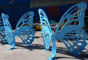 現(xiàn)代藝術(shù)美陳蝴蝶坐凳雕塑，鏤空工藝制作