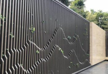 鏤空景墻雕塑，拉絲工藝不銹鋼雕塑