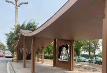 不銹鋼長廊廊架雕塑，公園休閑地