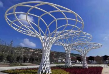 魚簍廊架雕塑，鏤空結(jié)構(gòu)，不銹鋼管廊架雕塑