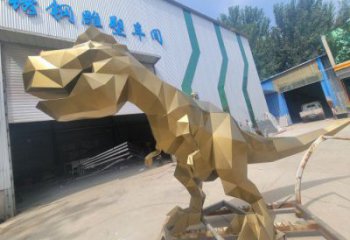 抽象恐龍雕塑供應(yīng)，花園小品，幾何恐龍雕塑制作廠家