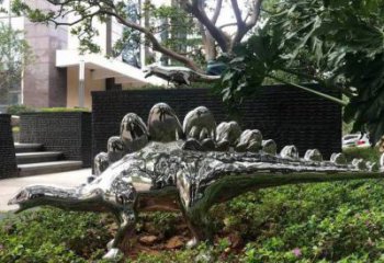 景觀恐龍雕塑廠家，拋光工藝，鏡面恐龍雕塑承接