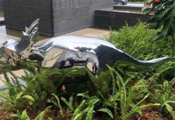 藝術(shù)恐龍雕塑觀賞型，街景小品，鏡面恐龍雕塑主題常用