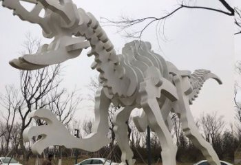 鏤空恐龍雕塑展品，金屬制作，恐龍骨架雕塑精品