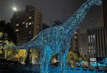鏤空恐龍雕塑供需，標識雕塑，燈光恐龍雕塑制造商