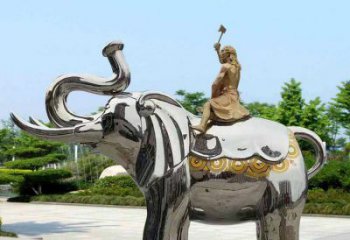 景觀大象雕塑工程選用，美陳雕塑，鏡面大象雕塑展示