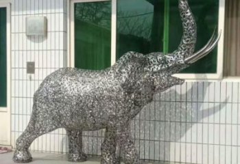 金屬大象雕塑選用，廣場(chǎng)雕塑，鏤空大象雕塑選用