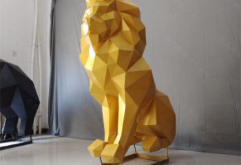 景觀獅子雕塑供應(yīng)，切面動(dòng)物雕塑，不銹鋼獅子雕塑供求