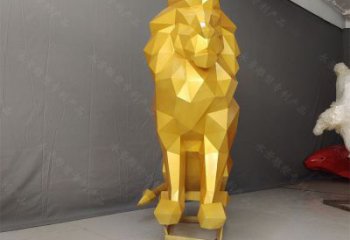 切面獅子雕塑承接，鍛造工藝，不銹鋼獅子雕塑訂做