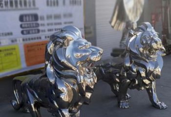 雕塑獅子景觀制造，街景小品，不銹鋼獅子雕塑優(yōu)價(jià)