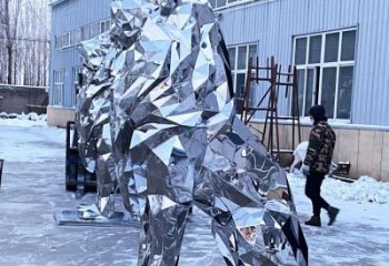 鏡面獅子雕塑通用，動物小品，廣場不銹鋼獅子雕塑優(yōu)價(jià)