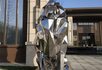 切面獅子雕塑造型供需，廣場雕塑，不銹鋼鏡面獅子雕塑選用