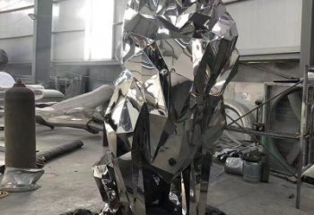 制造獅子雕塑，動物擺件，鏡面不銹鋼獅子雕塑精選