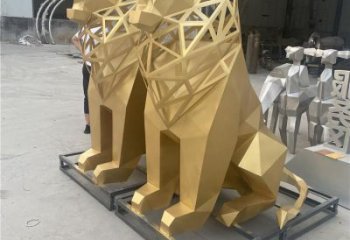廣場獅子雕塑批發(fā)，動物系列，不銹鋼獅子雕塑制作