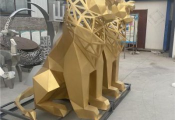 現(xiàn)代獅子雕塑定制，中式工藝，景觀不銹鋼獅子雕塑優(yōu)價