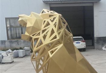獅子雕塑擺件，烤漆工藝制作，大型不銹鋼獅子雕塑公司