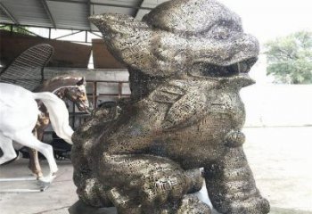 景觀獅子雕塑選定，美陳雕塑，鏤空鋼絲獅子雕塑優(yōu)選
