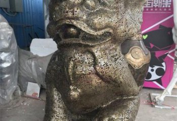 透雕獅子雕塑精品，鏤空編織工藝，不銹鋼獅子雕塑供求