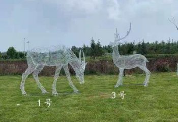 景觀鏤空梅花鹿雕塑承接，城市裝飾，大型燈光梅花鹿雕塑公司