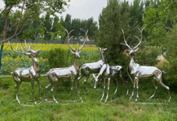 制造小鹿雕塑定價(jià)，地標(biāo)擺件，鏡面小鹿雕塑精選